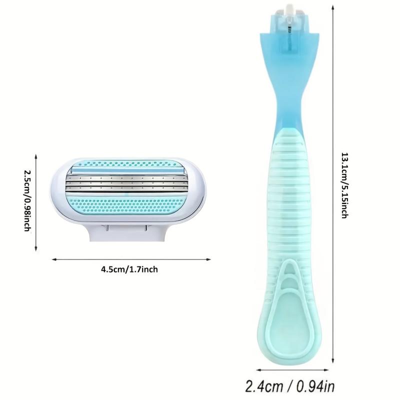 3 Layer Manual Razor Set with 4 Refills Stainless Steel Razors for Women