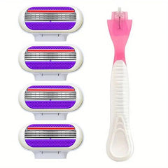 3 Layer Manual Razor Set with 4 Refills Stainless Steel Razors for Women