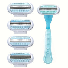 3 Layer Manual Razor Set with 4 Refills Stainless Steel Razors for Women