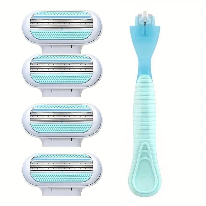 3 Layer Manual Razor Set with 4 Refills Stainless Steel Razors for Women