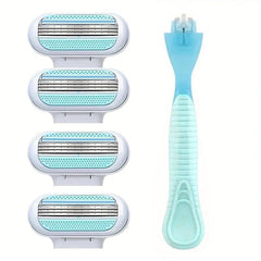 3 Layer Manual Razor Set with 4 Refills Stainless Steel Razors for Women