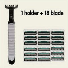 Stainless Steel Men's Razor 2 Layers Blades with Handle