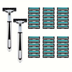 Stainless Steel Men's Razor 2 Layers Blades with Handle