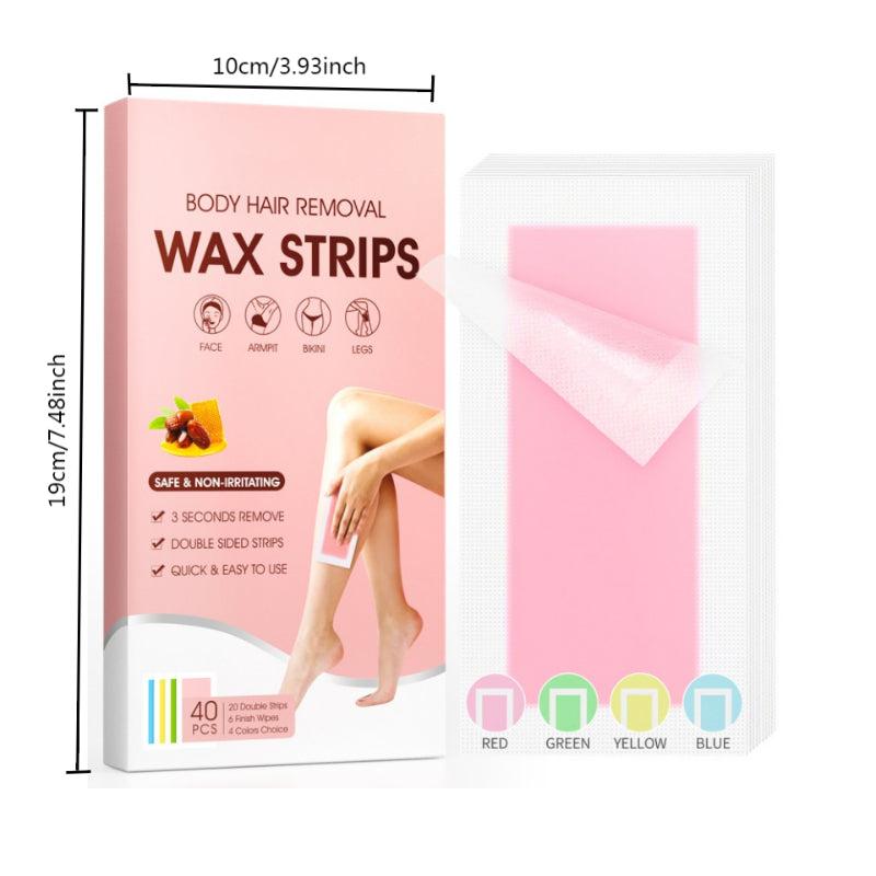 Wax Strips Hair Removal Kit 40 Count Large Size Waxing Strips 6 Finish
