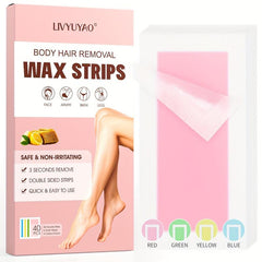 Wax Strips Hair Removal Kit 40 Count Large Size Waxing Strips 6 Finish