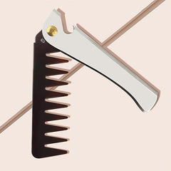 Portable Folding Beard Comb For Men Styling Hair Mustache Stainless Steel Comb