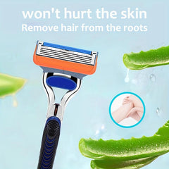 5-Layer Manual Safety Razor Set with Stainless Steel Blades