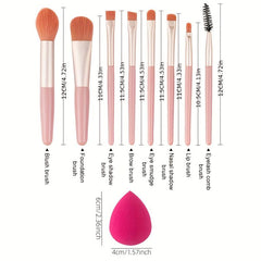 8PCS Mini Makeup Brush Set for Foundation Powder Blush Eyeshadow