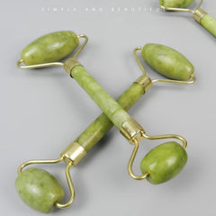 2 Pcs Jade Roller Facial Roller For Daily Skin Care And Swelling Relief