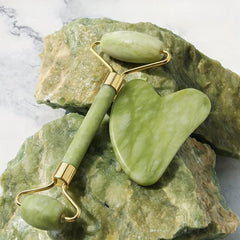 2 Pcs Jade Roller Facial Roller For Daily Skin Care And Swelling Relief