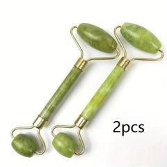 2 Pcs Jade Roller Facial Roller For Daily Skin Care And Swelling Relief