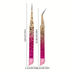 Dual-Ended Silicone Nail Art Tweezers with Pressing Head - Makeup Tools