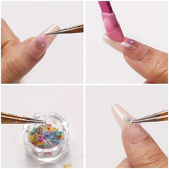 Dual-Ended Silicone Nail Art Tweezers with Pressing Head - Makeup Tools