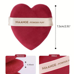 6pcs Large Heart Dry Cushion Puffs for Under Eyes with Strap Makeup Tool