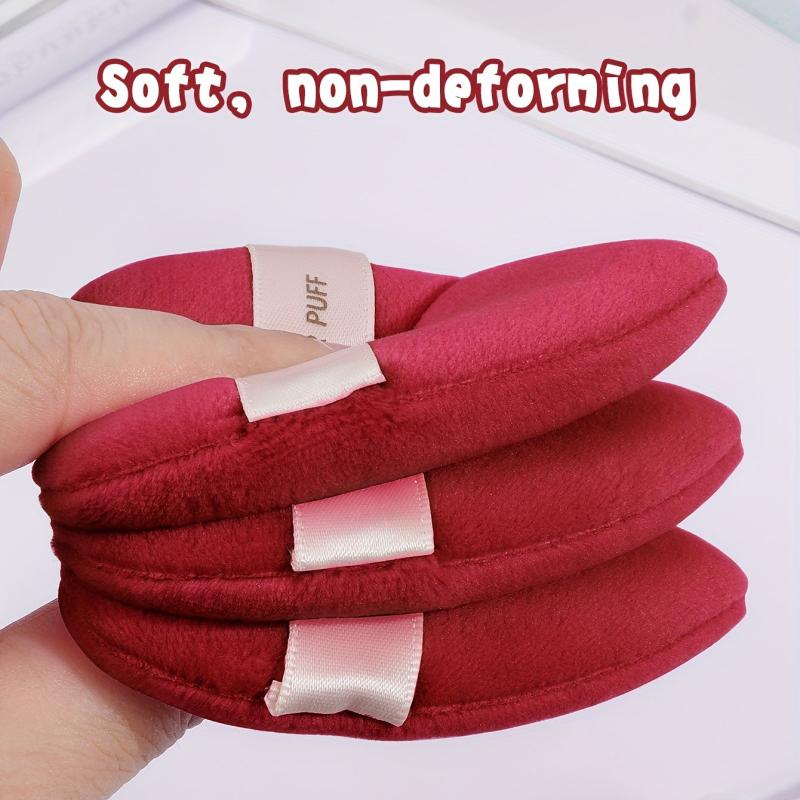 6pcs Large Heart Dry Cushion Puffs for Under Eyes with Strap Makeup Tool