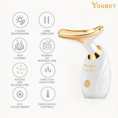 Neck Face Massager Firming Wrinkle Tool Double Chin Reducer