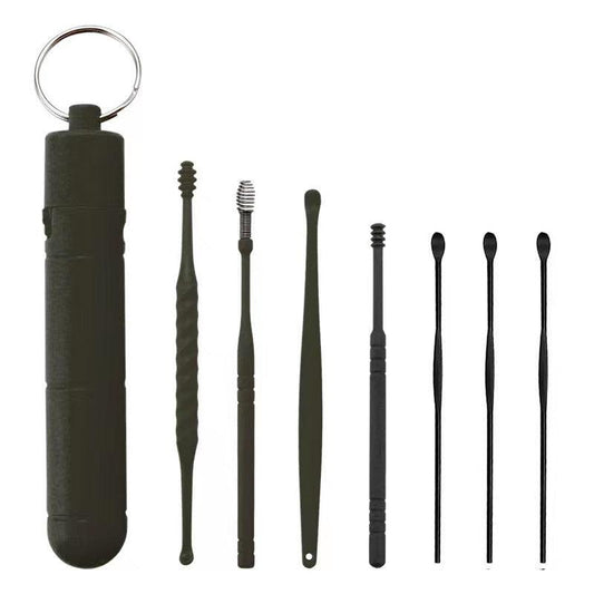 7PCS Ear Cleaner Earwax Removal Tool Spring Spoon Ear Pick Cleanser Care