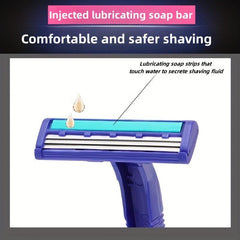 Disposable 3-Layer Manual Razor Anti-Slip Safety Razor for Men and Women