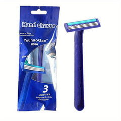 Disposable 3-Layer Manual Razor Anti-Slip Safety Razor for Men and Women