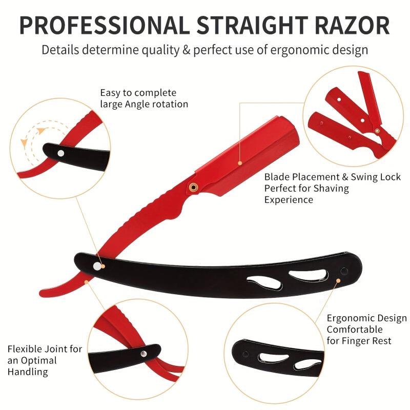 Pro Stainless Steel Barber Straight Edge Razor Kit with 100 Blades