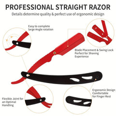 Pro Stainless Steel Barber Straight Edge Razor Kit with 100 Blades