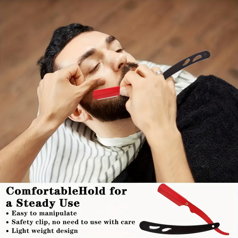 Pro Stainless Steel Barber Straight Edge Razor Kit with 100 Blades
