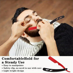 Pro Stainless Steel Barber Straight Edge Razor Kit with 100 Blades