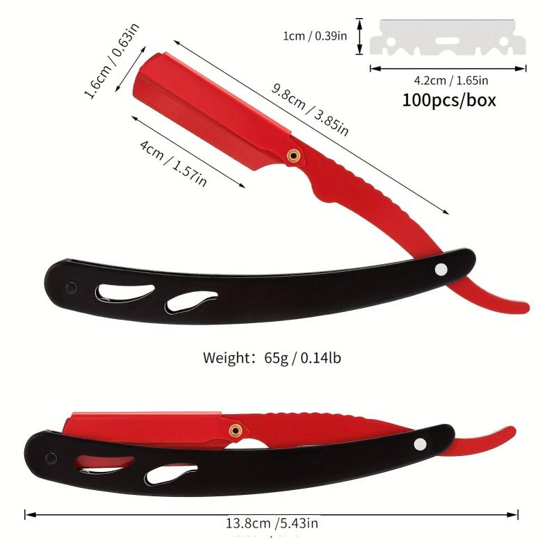 Pro Stainless Steel Barber Straight Edge Razor Kit with 100 Blades
