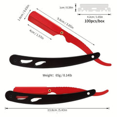 Pro Stainless Steel Barber Straight Edge Razor Kit with 100 Blades