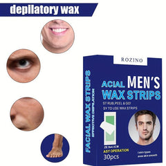 30PCS Body Wax Strips Painless Hair Removal With Wet Tissues