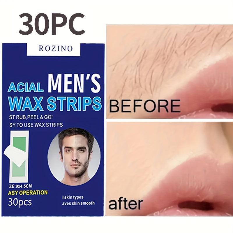 30PCS Body Wax Strips Painless Hair Removal With Wet Tissues