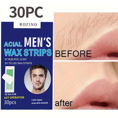 30PCS Body Wax Strips Painless Hair Removal With Wet Tissues
