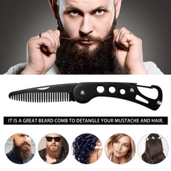 Stainless Steel Folding Beard Comb Anti Static Comb
