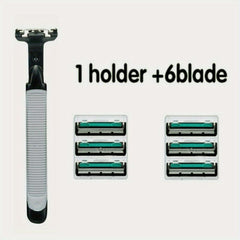 Vintage 2-Layer Manual Razor Set with 24 Refills