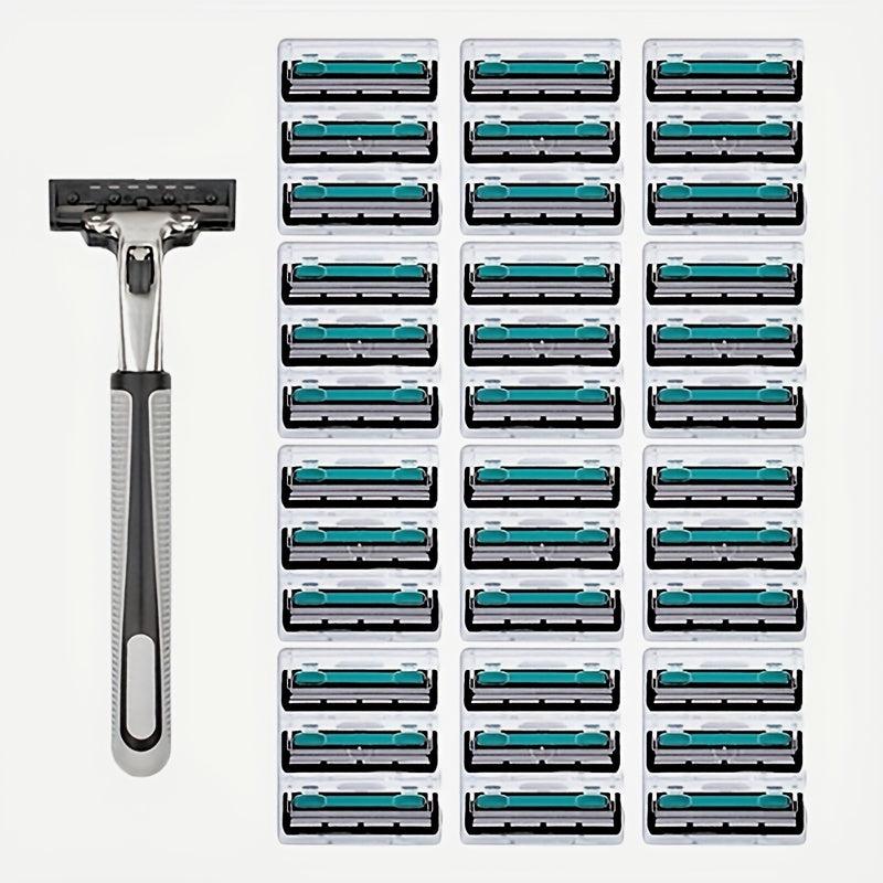 Vintage 2-Layer Manual Razor Set with 24 Refills