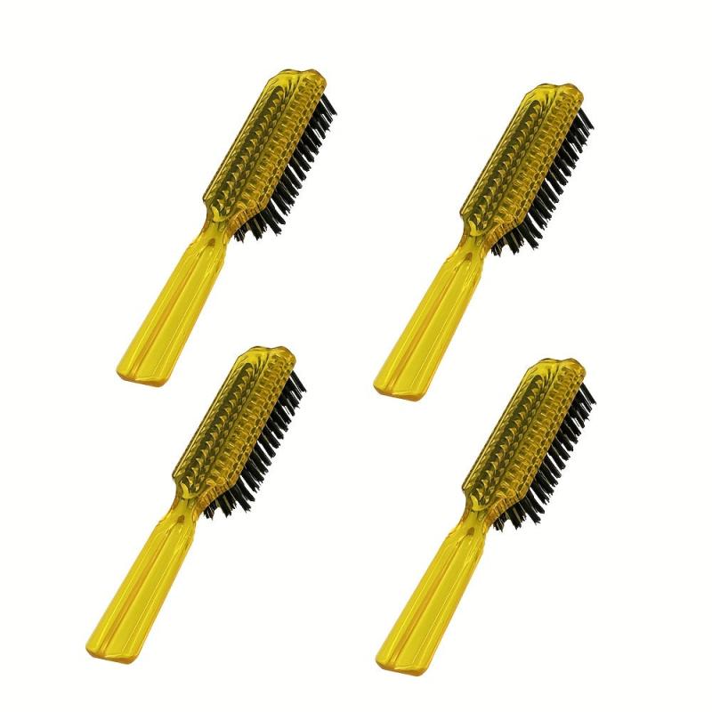 4pcs Colorful Plastic Handle Hair and Beard Brush Set Styling Accessories