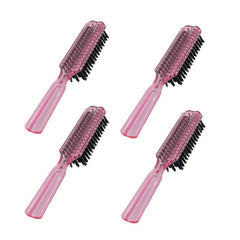 4pcs Colorful Plastic Handle Hair and Beard Brush Set Styling Accessories