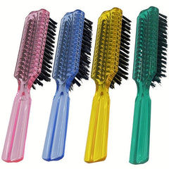 4pcs Colorful Plastic Handle Hair and Beard Brush Set Styling Accessories
