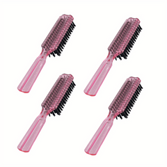 4pcs Colorful Plastic Handle Hair and Beard Brush Set Styling Accessories