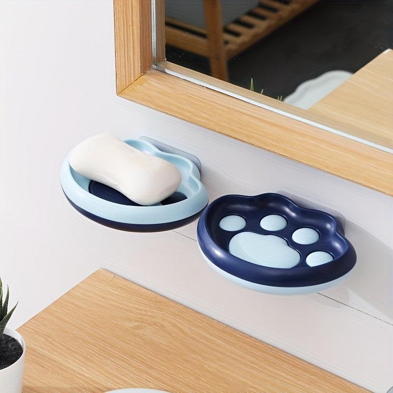 Cat Claw Punch Wall Hanging Soap Box Bathroom Toilet Storage Rack