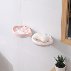 Cat Claw Punch Wall Hanging Soap Box Bathroom Toilet Storage Rack