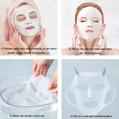 Silicone Facial Mask Prevents Evaporation and Moisturizes Skin