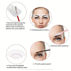 12PCS Eyebrow Stencils Kit Reusable Eyebrow Shaper Template With Strap