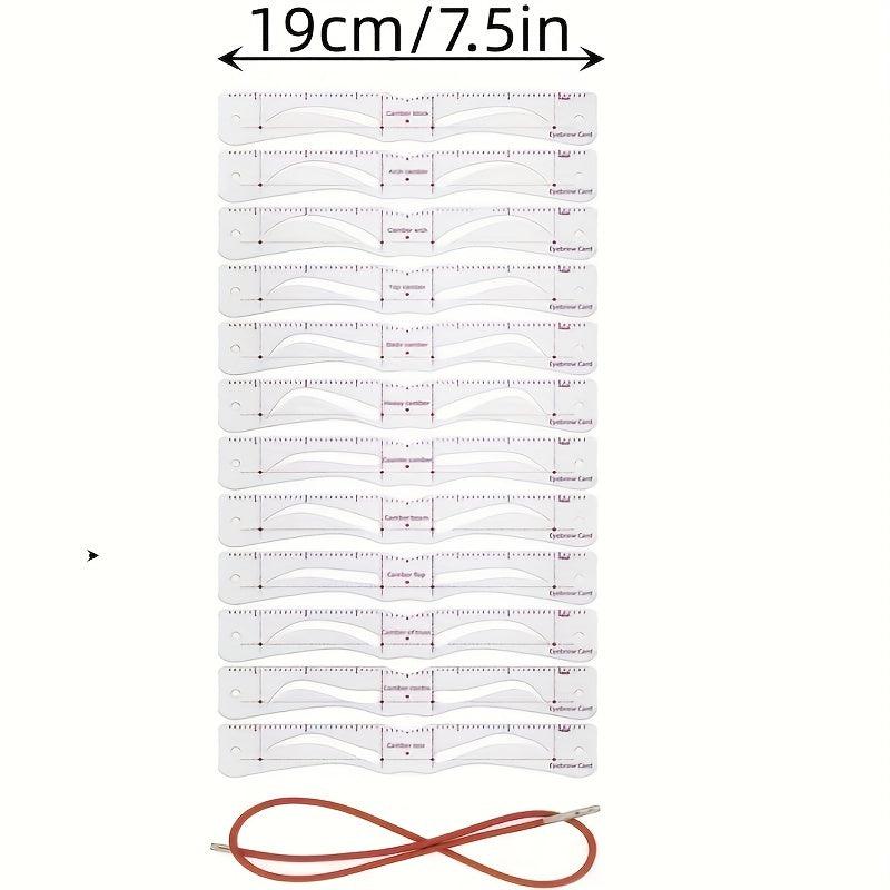 12PCS Eyebrow Stencils Kit Reusable Eyebrow Shaper Template With Strap