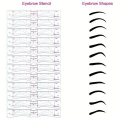 12PCS Eyebrow Stencils Kit Reusable Eyebrow Shaper Template With Strap