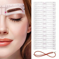 12PCS Eyebrow Stencils Kit Reusable Eyebrow Shaper Template With Strap