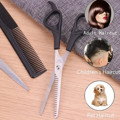 3pcs Hair Scissors Set With Comb Hair Cutting Thinning Shears