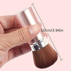 Retractable Kabuki Makeup Brush with Cover for Blush Bronzer