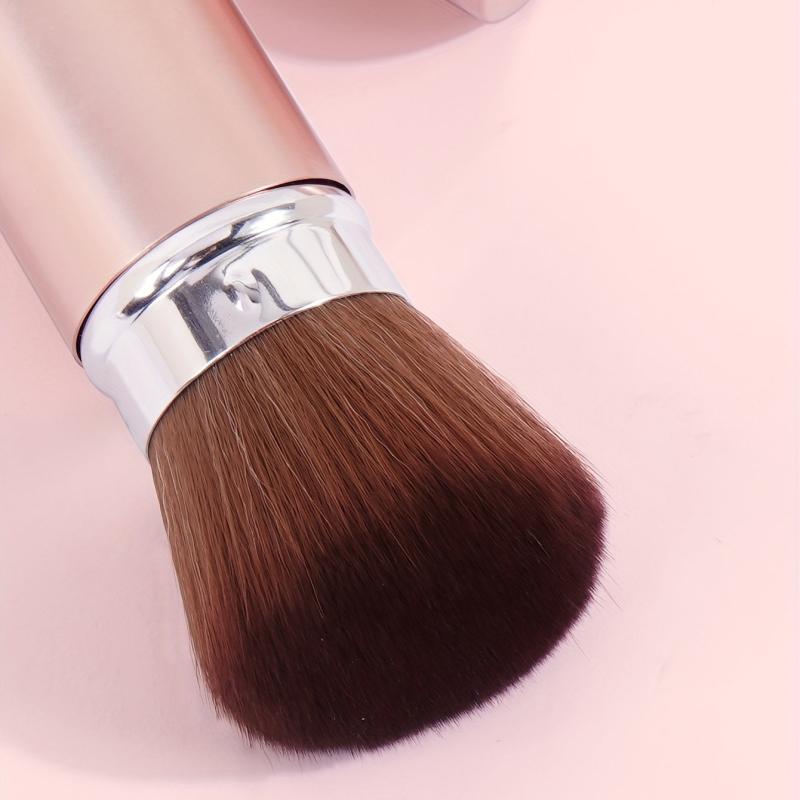 Retractable Kabuki Makeup Brush with Cover for Blush Bronzer