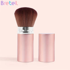 Retractable Kabuki Makeup Brush with Cover for Blush Bronzer